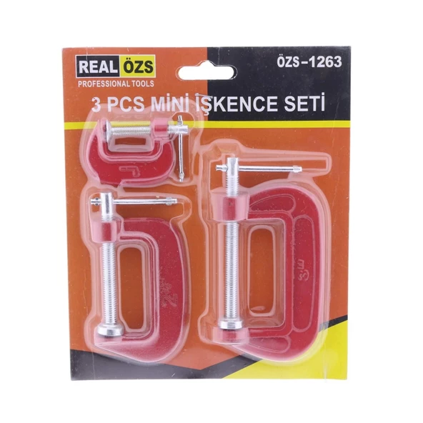 3 Parça C Tipi Mengene Seti İşkence Aleti Hobi İşkence - 2