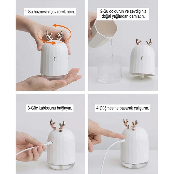 Lovely Humidifier Ortam Dezenfeksiyon ve Şık Buhar Makinesi - 4