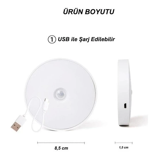 Şarjlı Sensörlü Gece Led Lambası Egonex - 3