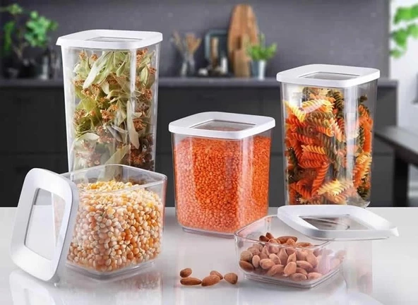 Lossa Kare Vakumlu Saklama Kabı 5`li Set - 2