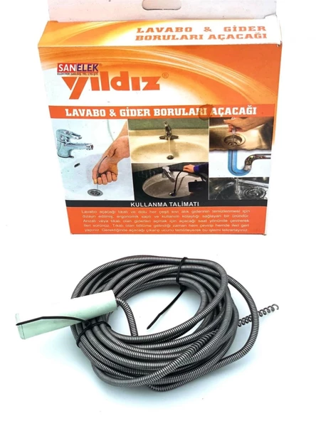 Lavabo ve Gider Boru Açacağı Lavabo Tıkanıklık Açma Sustası 3 Metre