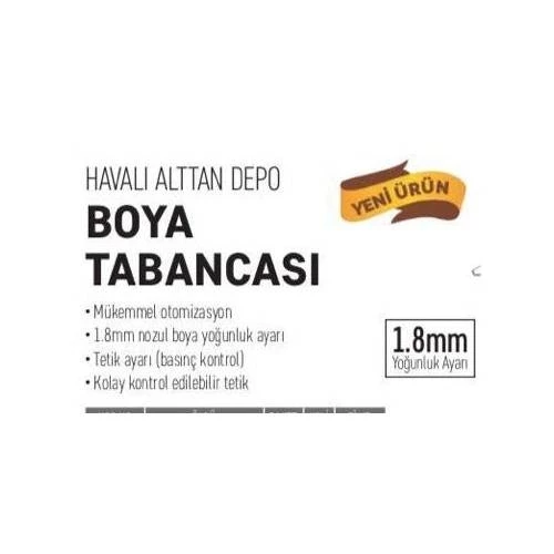 W-77g Havalı Alttan Depolu Boya Fıskiyesi Aparatı 1.8mm - 2
