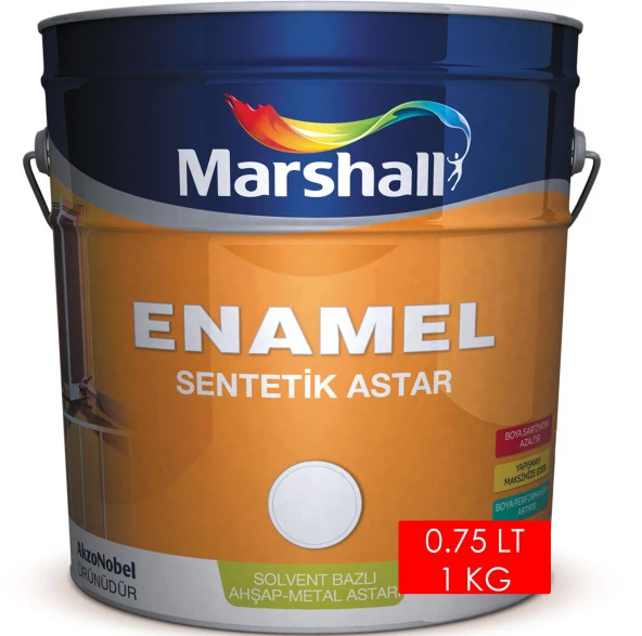MARSHALL ENAMEL SENTETİK ASTAR 0.75 LT 1 KG KIRIK BEYAZ