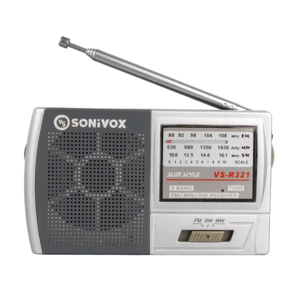 Sonıvox Vs-r321 Gümüş Renk Cep Tipi Analog Fm Radyo