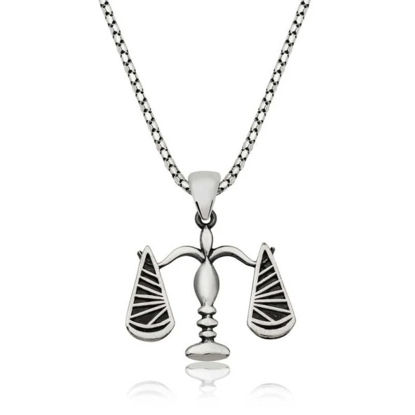 925 Ayar Gümüş Adalet Terazisi Kadın Gümüş Kolye ürün görseli