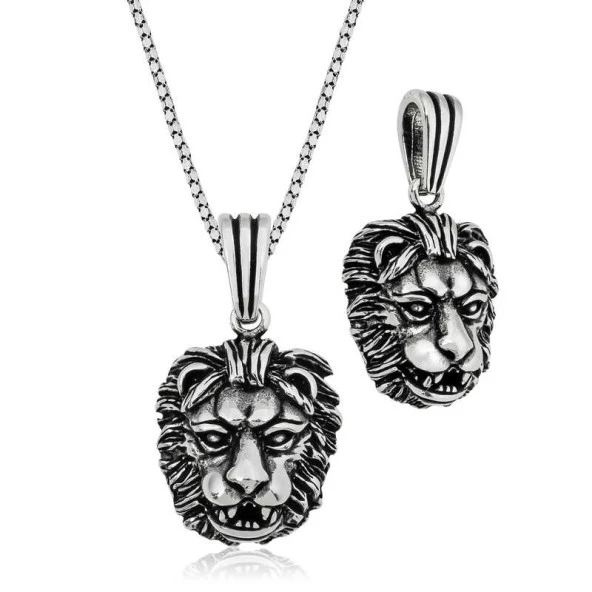 ​925 Ayar Gümüş Aslan Gümüş Kolye ürün görseli