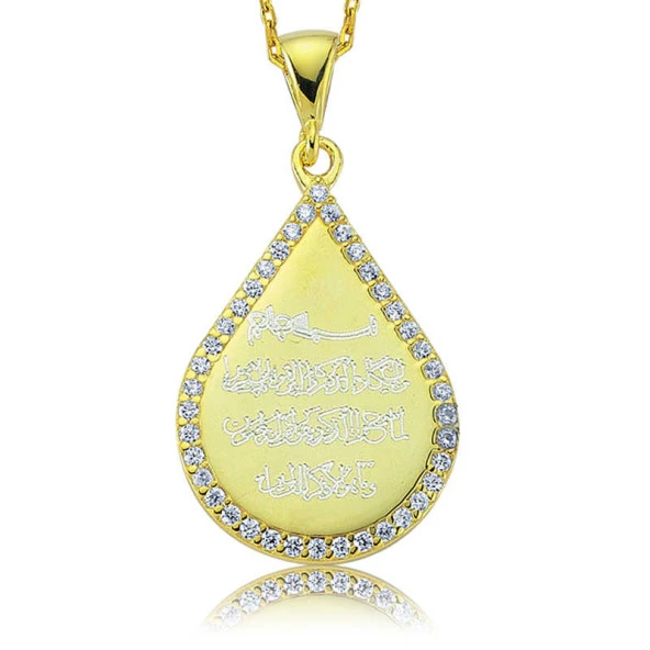 925 Ayar Gümüş Damla Nazar Duası Kadın Gümüş Kolye ürün görseli