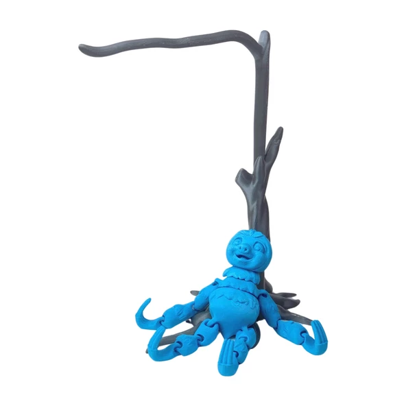 3D Hareketli Oyuncak Tembel Hayvan (Sloth) Ağaç Dekoru Dahil - Mavi - Resim 4