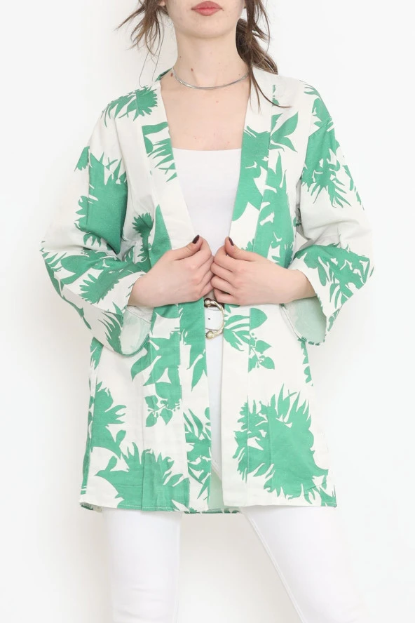 Lunaev Desenli Kimono Yeşil