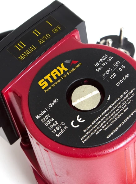 Staxx Metal Dişli Bakır Sargılı Güneş Enerjisi Sıcak Su Basınç Pompası Kendinden Otomatik GPD15-09A - 4