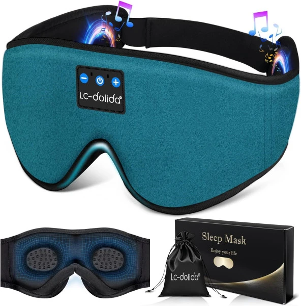 LC-dolida 3D Uyku Maskesi - Bluetooth Kablosuz Müzik - Mavi - 1