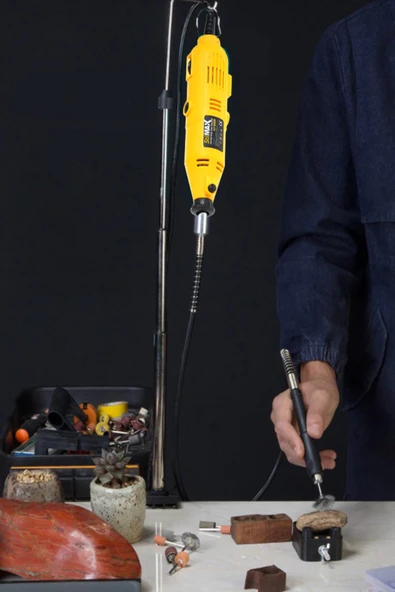 STİLMAX Super550 462 Parça 500w Devir Ayarlı Çift Adet Gravür Oyma Makinesi Dremel Taşlama Zımpara - 2