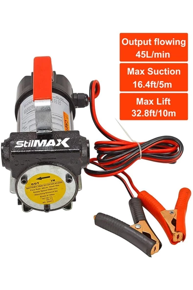 Germany Technology 12v Kendinden Emişli Yakıt Sıvı Yağ Mazot Aktarma Transfer Pompası Paslanmaz - 2