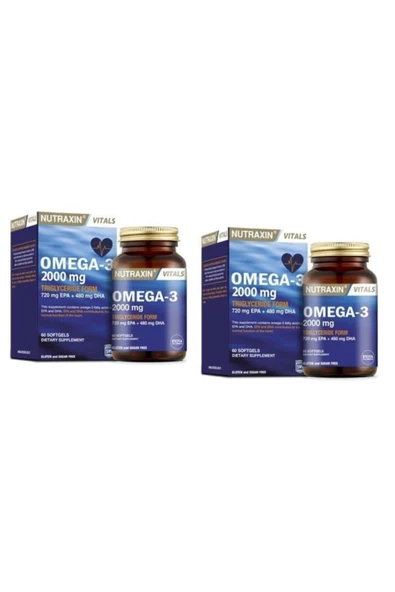 Nutraxin Omega 3 2000 Mg 60 Tablet X 2 Adet