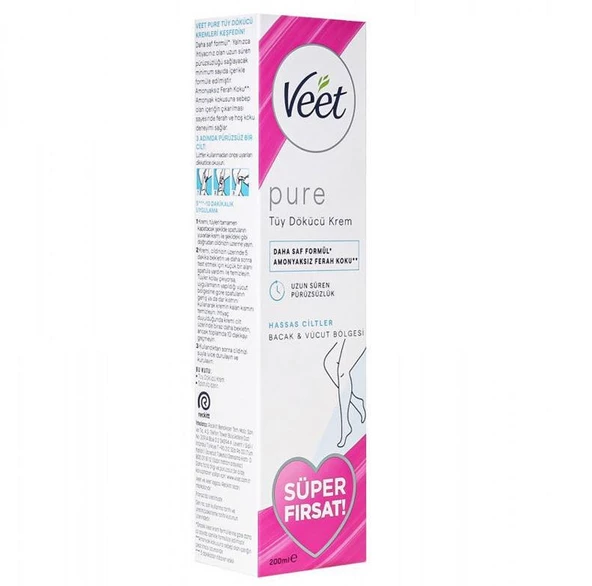 Veet Pure Hassas Ciltler İçin Tüy Dökücü Krem 200 ml