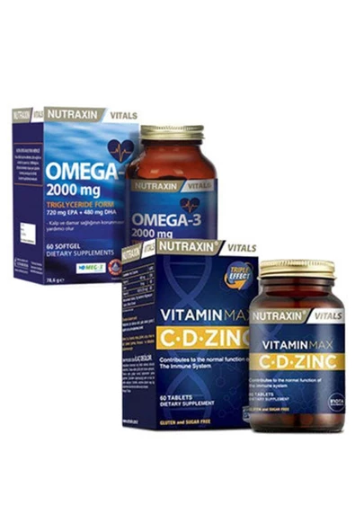 NutraxinOmega-3 2000 mg & Vitamin Max C- D- Zinc