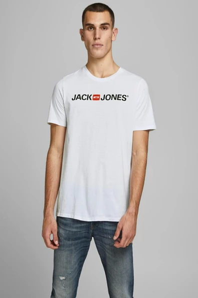 Jack Jones Logo Crew Neck Noos Erkek Tişört 12137126 - Resim 2