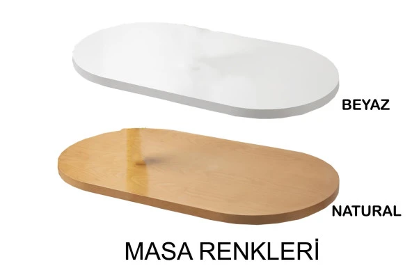 Orkide Oval Yemek Masası Takımı Nergis Sandalye Natural  (1 Masa 6 Sandalye ) - 2