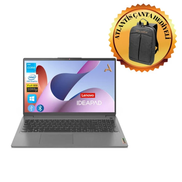 Lenovo Ideapad 3 İntel core i3-1215U 12GB 1TB M.2 SSD 82RK00X8TXATL19  15.6'' W11H Notebook + Çanta