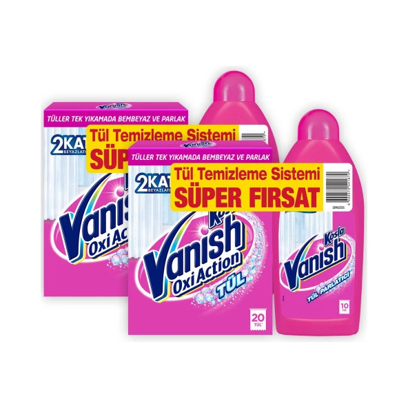 Vanish Kosla Tül Toz 450 gr x 2 Adet + Vanish Kosla Tül Parlatıcı 450 ml x 2 Adet - 2