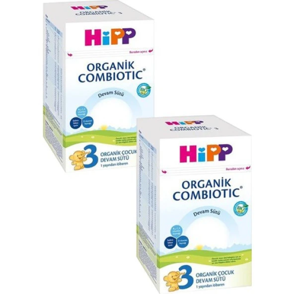 Hipp 3 Organik Combiotic Devam Sütü 800 gr 2'li