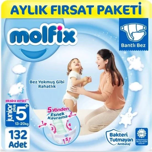 Molfix 5+ Numara 44*3=132 Bebek Bezi