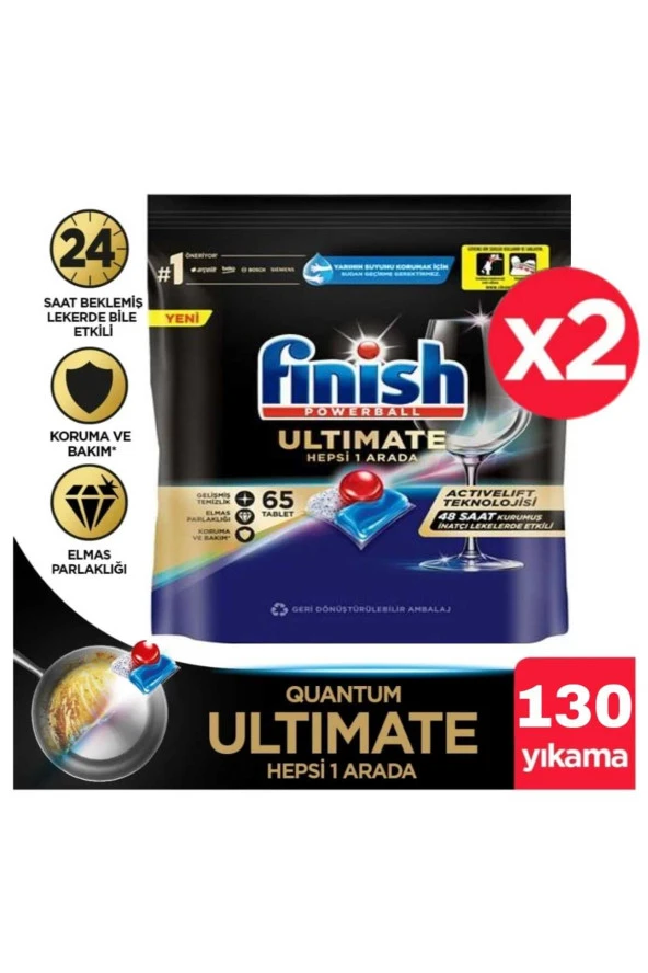 Finish Quantum Ultimate 130 Kapsül Bulaşık Makinesi Tableti