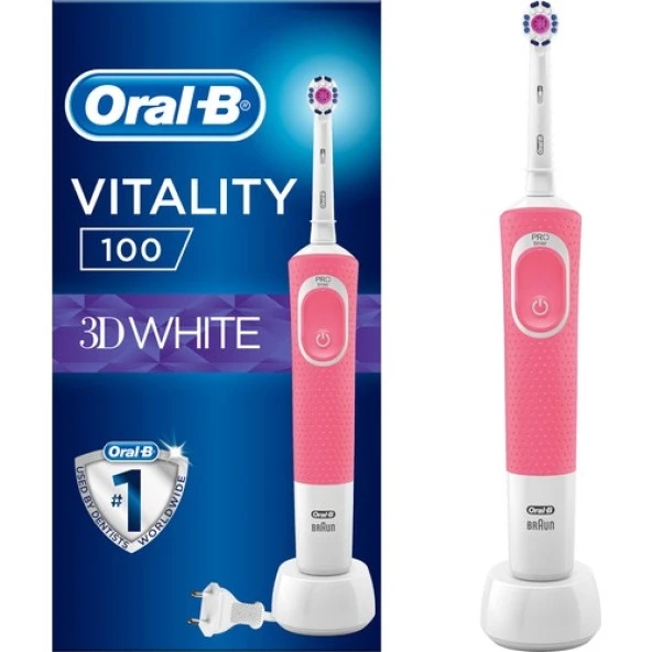 Oral-B Vitality D100 3D White Pembe Şarjlı Diş Fırçası