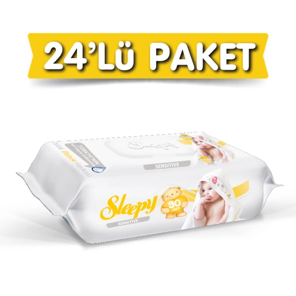 Sleepy Sensitive 90'lı Islak Havlu 24'lü Paket Toplam 2160 Yaprak - 2