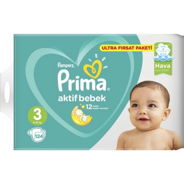 Prima Bebek Bezi Aktif Bebek 3 Beden 124 Adet Midi Ultra Fırsat Paketi - 10