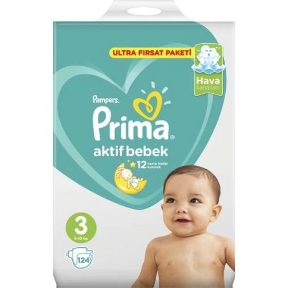 Prima Bebek Bezi Aktif Bebek 3 Beden 124 Adet Midi Ultra Fırsat Paketi - 11