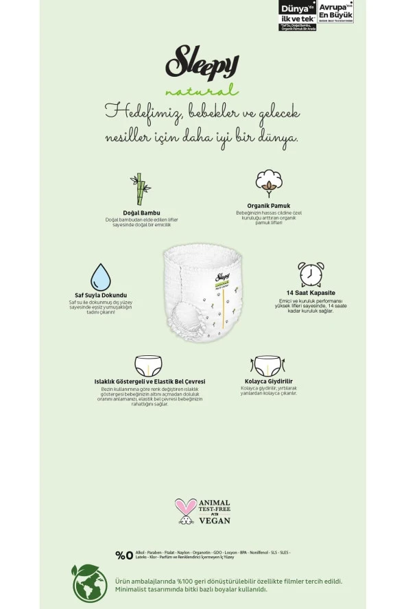 Sleepy Natural 5 Numara Junior 300'Lü Külot Bez - Resim 6