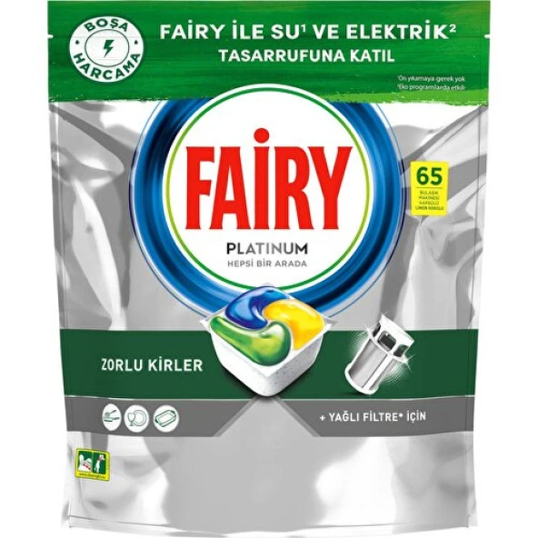 Fairy Platinum Bulaşık Makinesi Deterjanı Kapsülü Limon Kokulu 65 Yıkama - 2