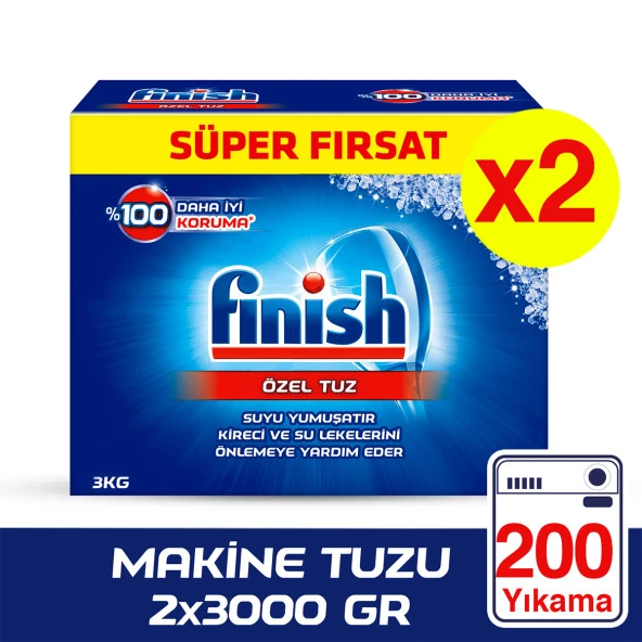 Finish Bulaşık Makinesi Deterjanı Makine Tuzu 3000 gr x 2 Adet