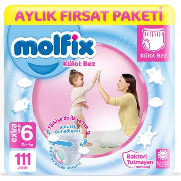 Molfix Külot Bez 6 Beden E.large Aylık Fırsat Paketi 111 Adet