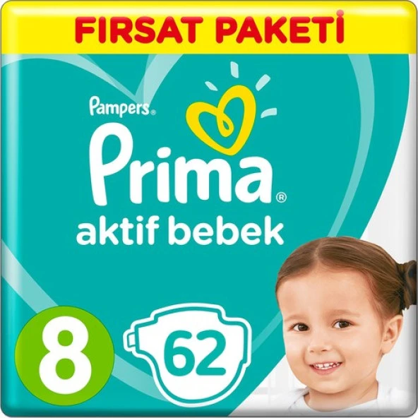 Prima Bebek Bezi Aktif Bebek 8 Beden 17+ Kg 2*31 62 ürün görseli