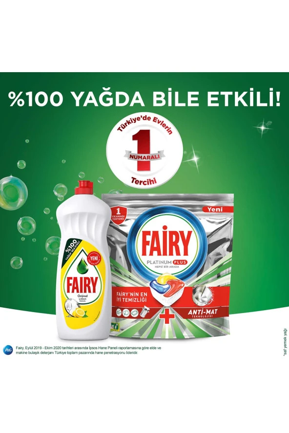 Fairy Hepsi Bir Arada Limon 120 Adet 2'li Paket Bulaşık Makinesi Tableti - 9