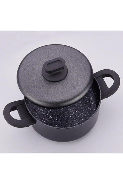 Korkmaz A2888 Lina Plus 7 Parça Siyah Granit Tencere Seti - Resim 2