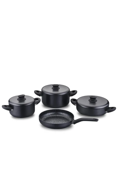 Korkmaz A2888 Lina Plus 7 Parça Siyah Granit Tencere Seti ürün görseli