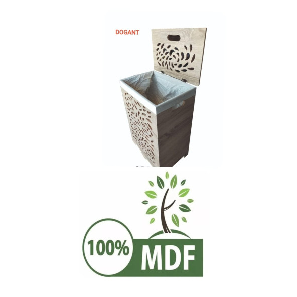 DOGANT %100 MDF AHŞAP  ÇAMAŞIR SEPETİ KAHVERENGİ