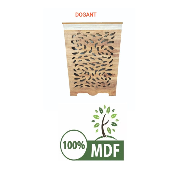 DOGANT %100 MDF AHŞAP  ÇAMAŞIR SEPETİ KAHVERENGİ - 2