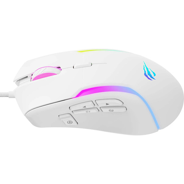 Havit Gamenote Ms1033 Rgb Uyumlu 8000 Dpı Ayarlanabilir Ağırlıklı Beyaz Gaming Makrolu Oyuncu Mouse (Kutu Deforme)) - 3