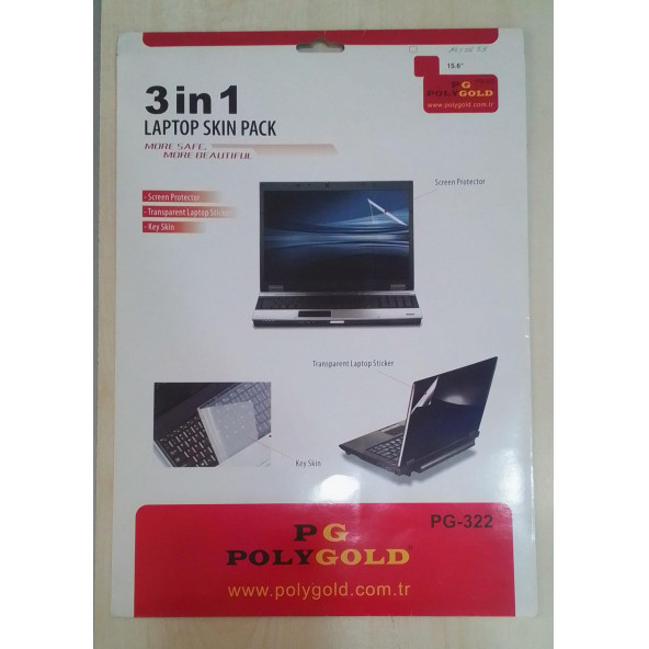 POLYGOLD PG-322  3 in 1 laptop koruma paketi (kapak-ekran-klavye)