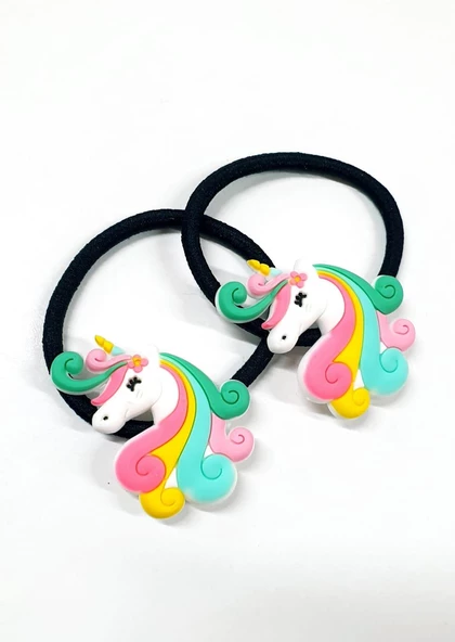Unicorn Lastikli Çocuk Tokası - 2li - Resim 6
