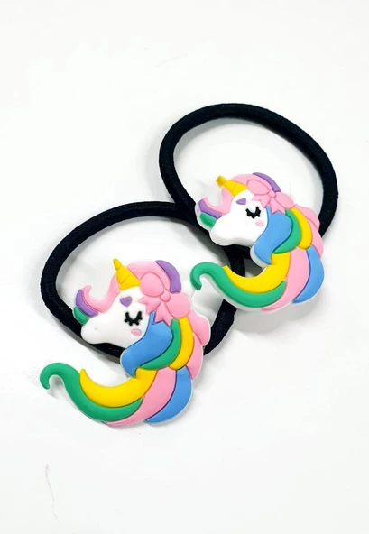 Unicorn Lastikli Çocuk Tokası - 2li - Resim 2