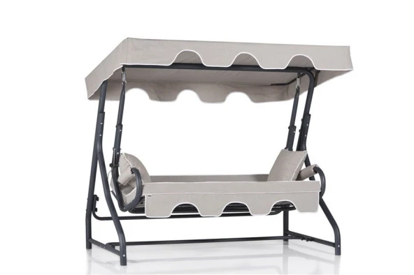 Erinöz Olea 3 Kişilik Bahçe Balkon Teras Salıncağı - Açık Gri - 2