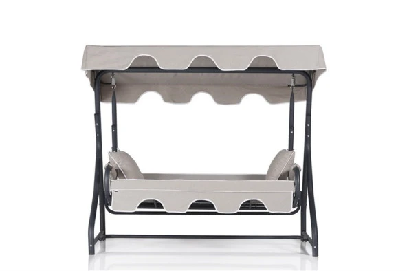 Erinöz Olea 3 Kişilik Bahçe Balkon Teras Salıncağı - Açık Gri - 4