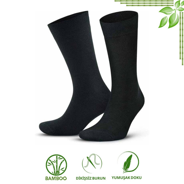 Bambu Erkek Soket Düz Uzun Çorap Klasik Yazlık Dikişsiz 3'lü Premium Set - 2