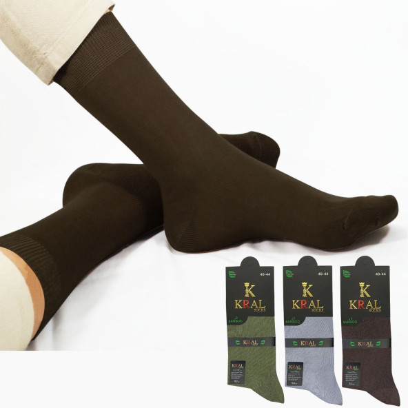 Bambu Erkek Soket Düz Uzun Çorap Klasik Yazlık Dikişsiz 3'lü Premium Set