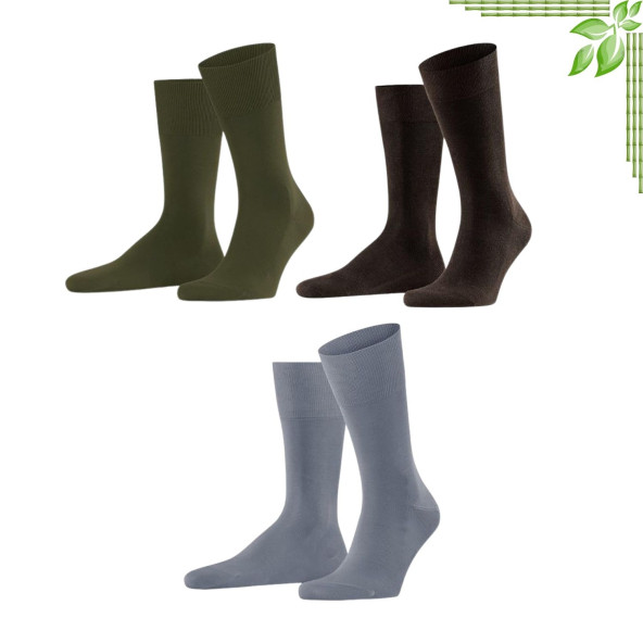 Bambu Erkek Soket Düz Uzun Çorap Klasik Yazlık Dikişsiz 3'lü Premium Set - 5